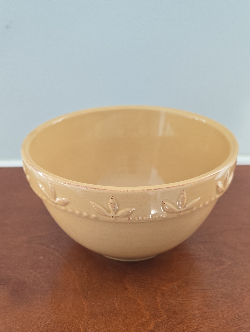 Small Ceramic Decorative Mixing Bowl in Beige